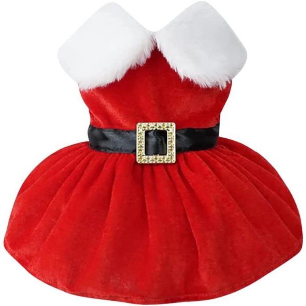 Christmas Dog Dress, Puppy Costume Outfit Winter Clothes M Size